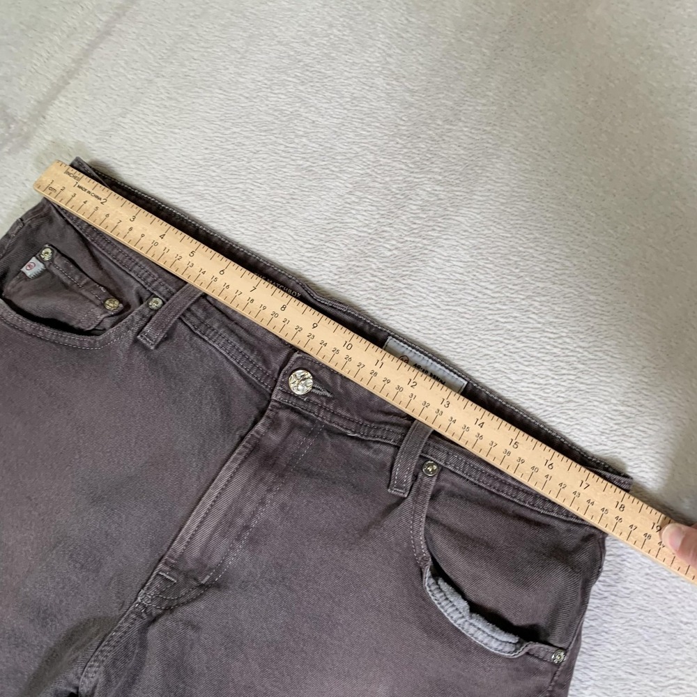 AG Adriano Goldschmied Matchbox Jeans Mens 36x34 Brown Slim Straight Stretch - Picture 4 of 16